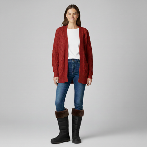 Women's high boots with down lining