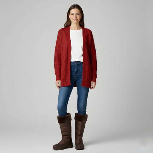 Women's high boots with down lining