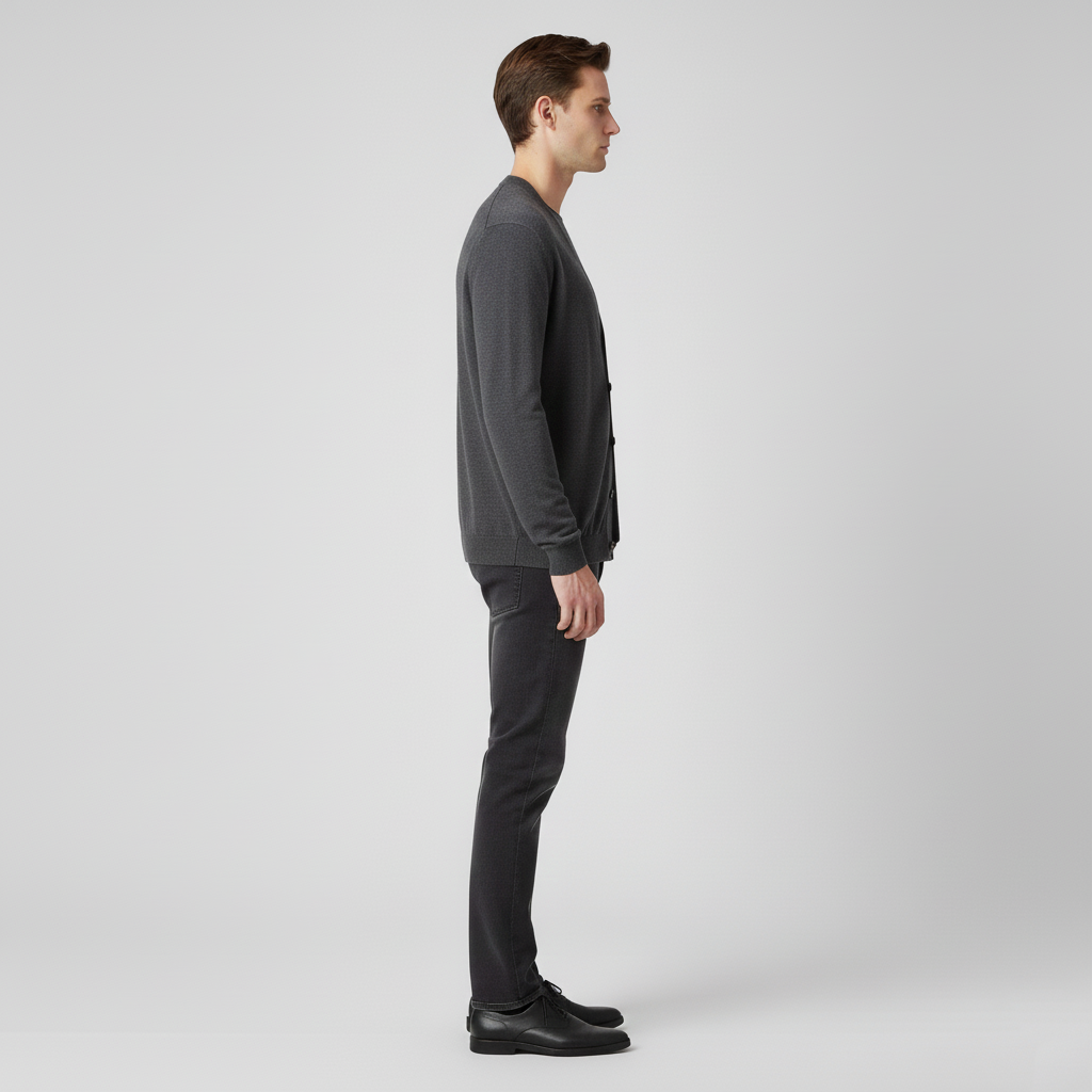 Men's cardigan with button closure