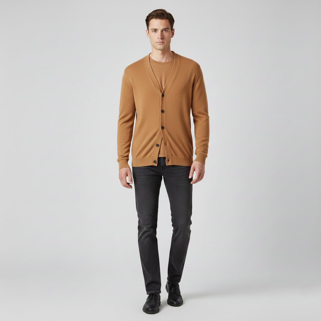 Men's cardigan with button closure