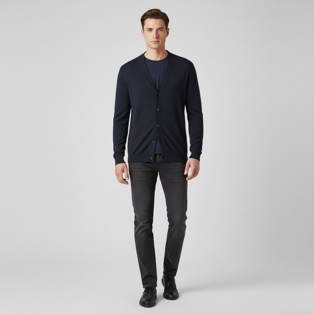 Men's cardigan with button closure