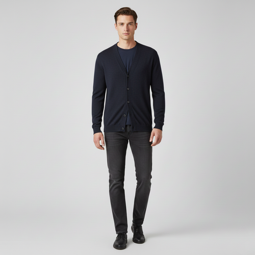 Men's cardigan with button closure