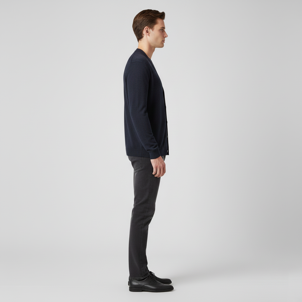 Men's cardigan with button closure