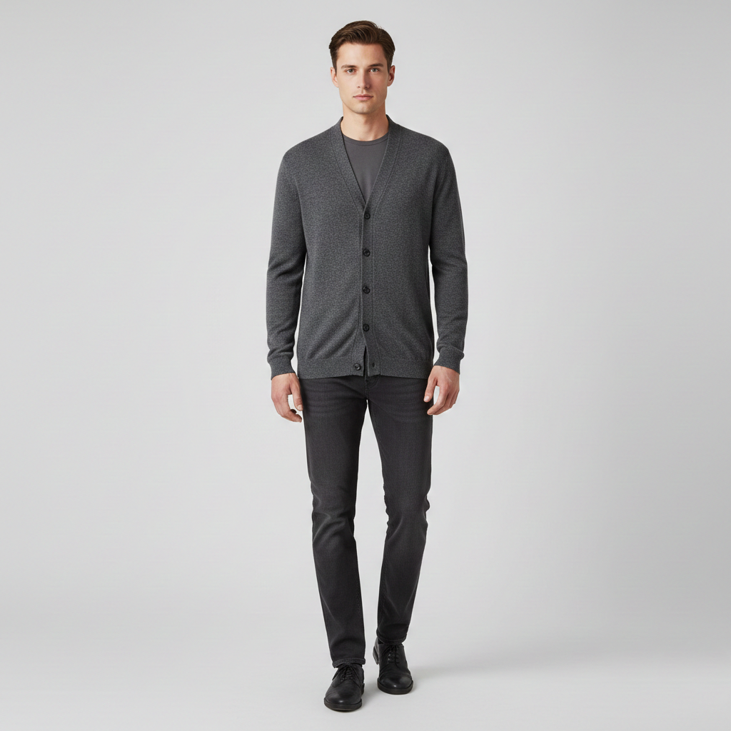 Men's cardigan with button closure