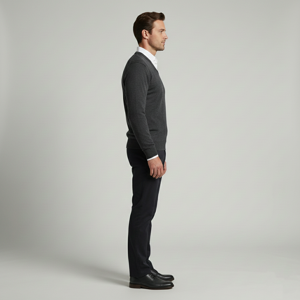 Men's V-neck sweater with a business look