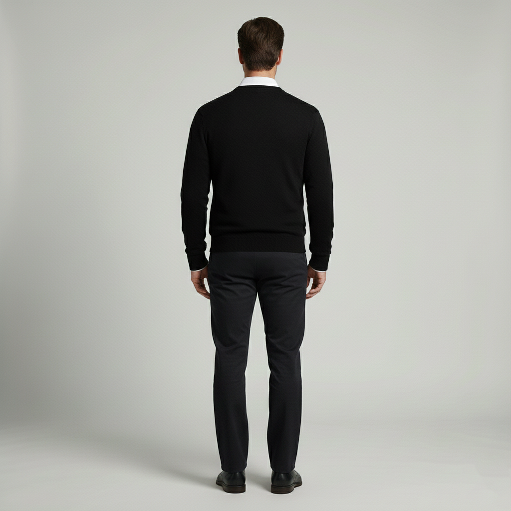 Men's V-neck sweater with a business look
