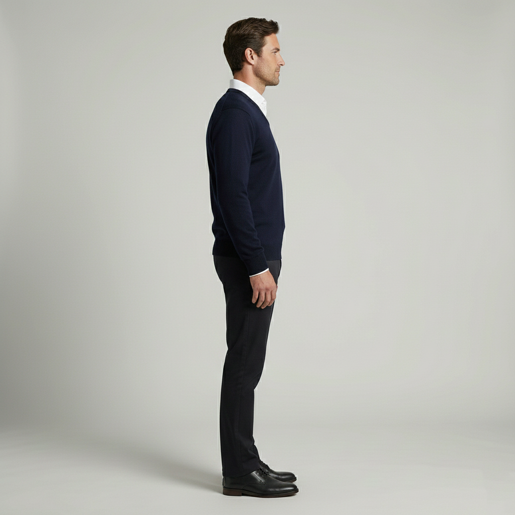 Men's V-neck sweater with a business look