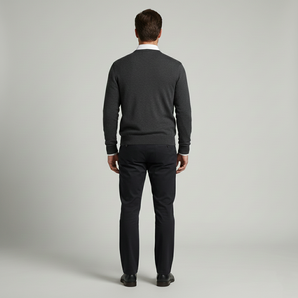 Men's V-neck sweater with a business look
