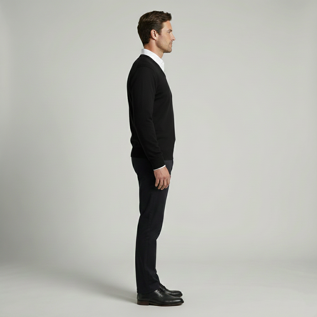 Men's V-neck sweater with a business look