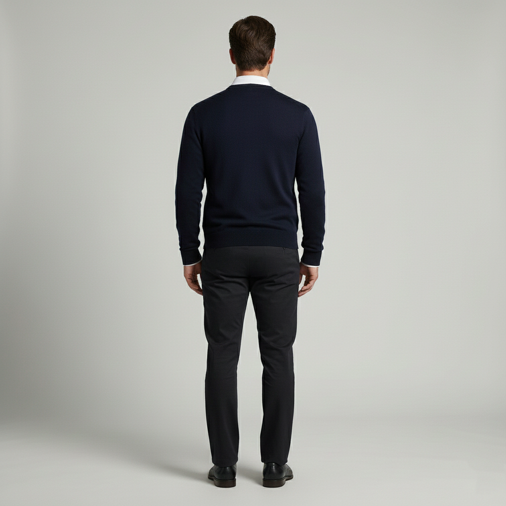 Men's V-neck sweater with a business look