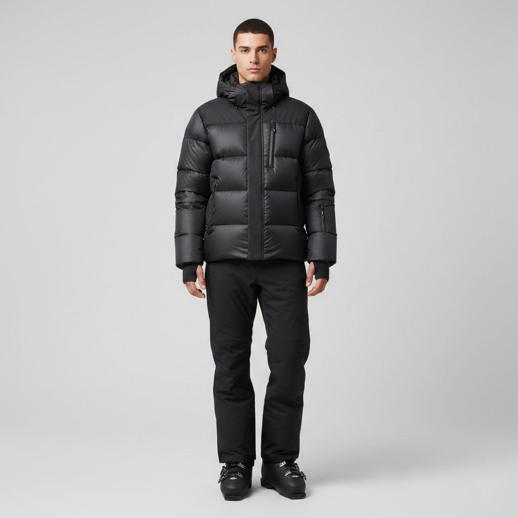 Men's warm puffer jacket for ski season