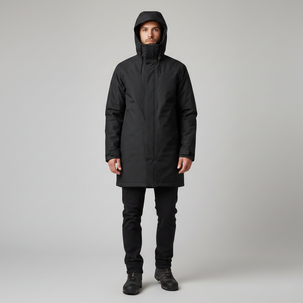 Men's waterproof parka with hood