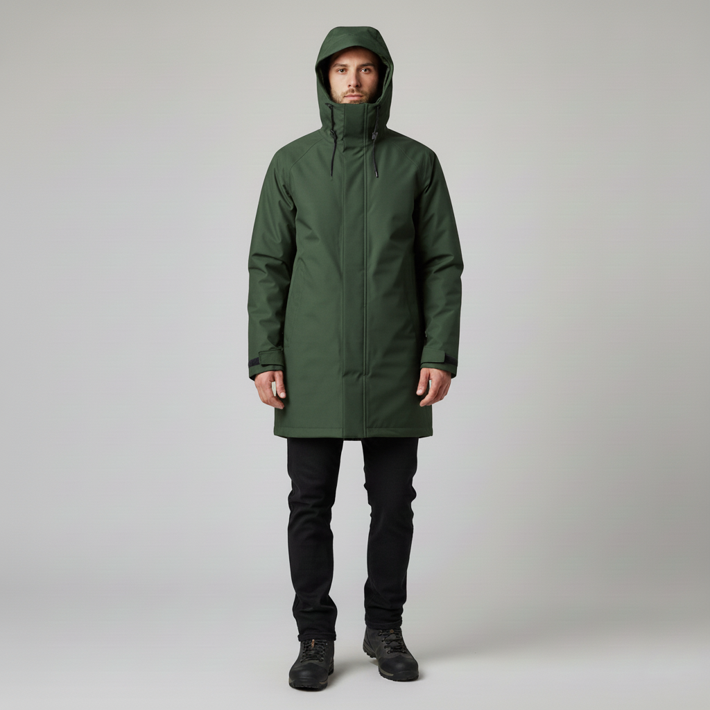 Men's waterproof parka with hood