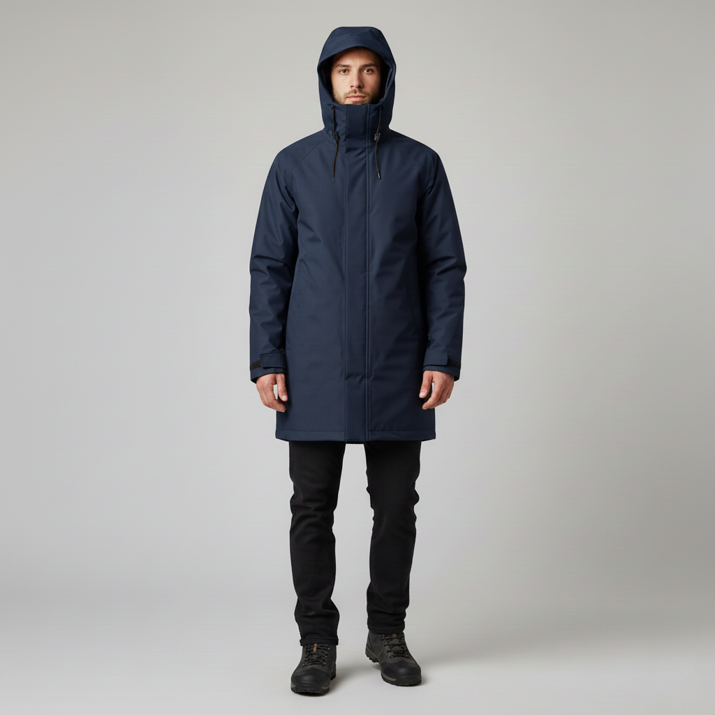 Men's waterproof parka with hood