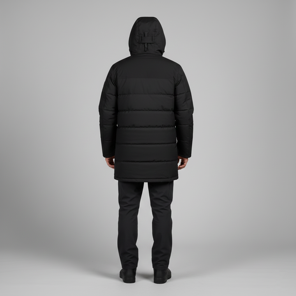 Men's waterproof rain parka with down lining