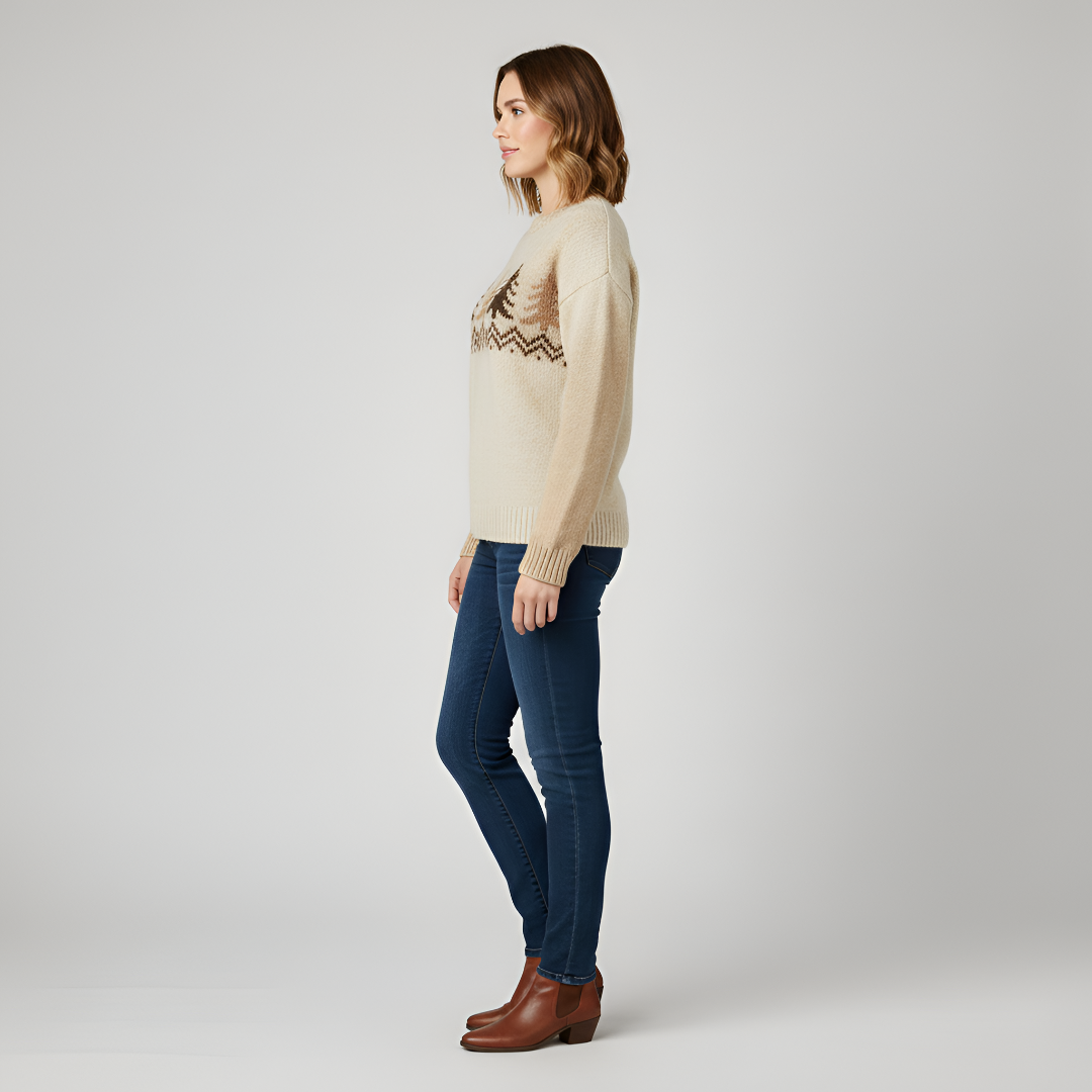 Women's Christmas sweater with pine tree