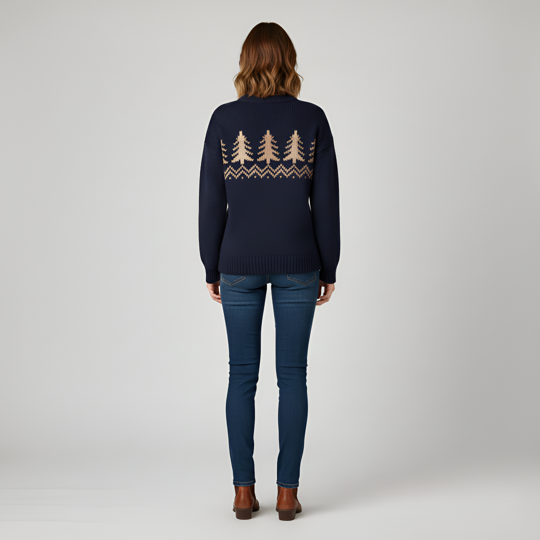 Women's Christmas sweater with pine tree