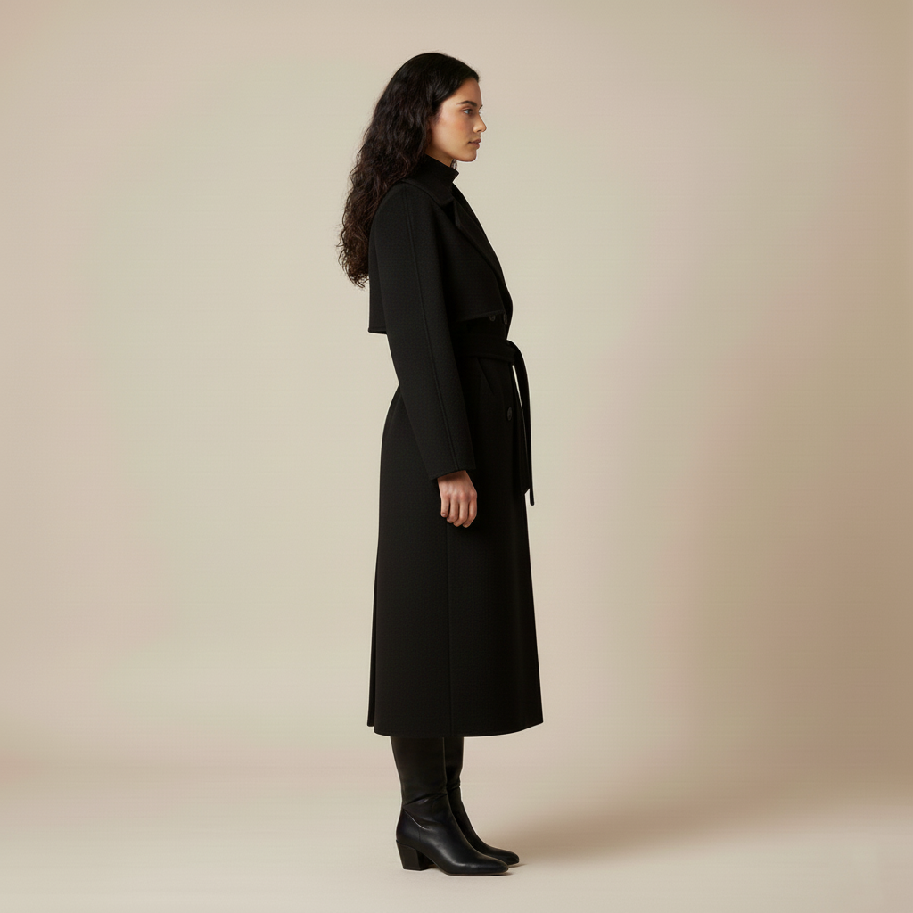 Women's coat with button closure