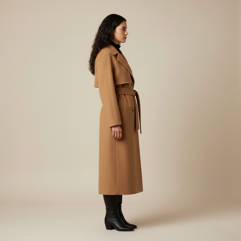Women's coat with button closure