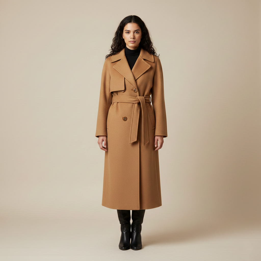 Women's coat with button closure