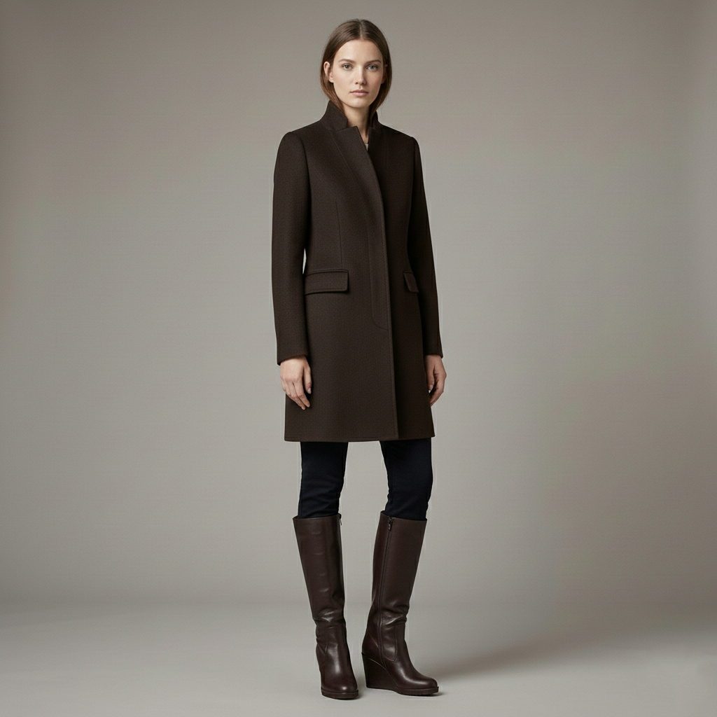 Women's high winter boots with wedge heel