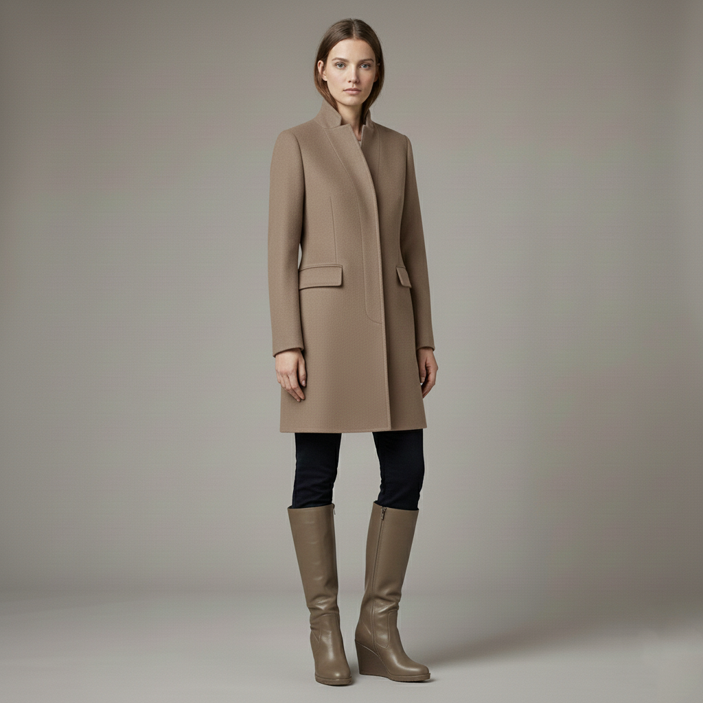 Women's high winter boots with wedge heel