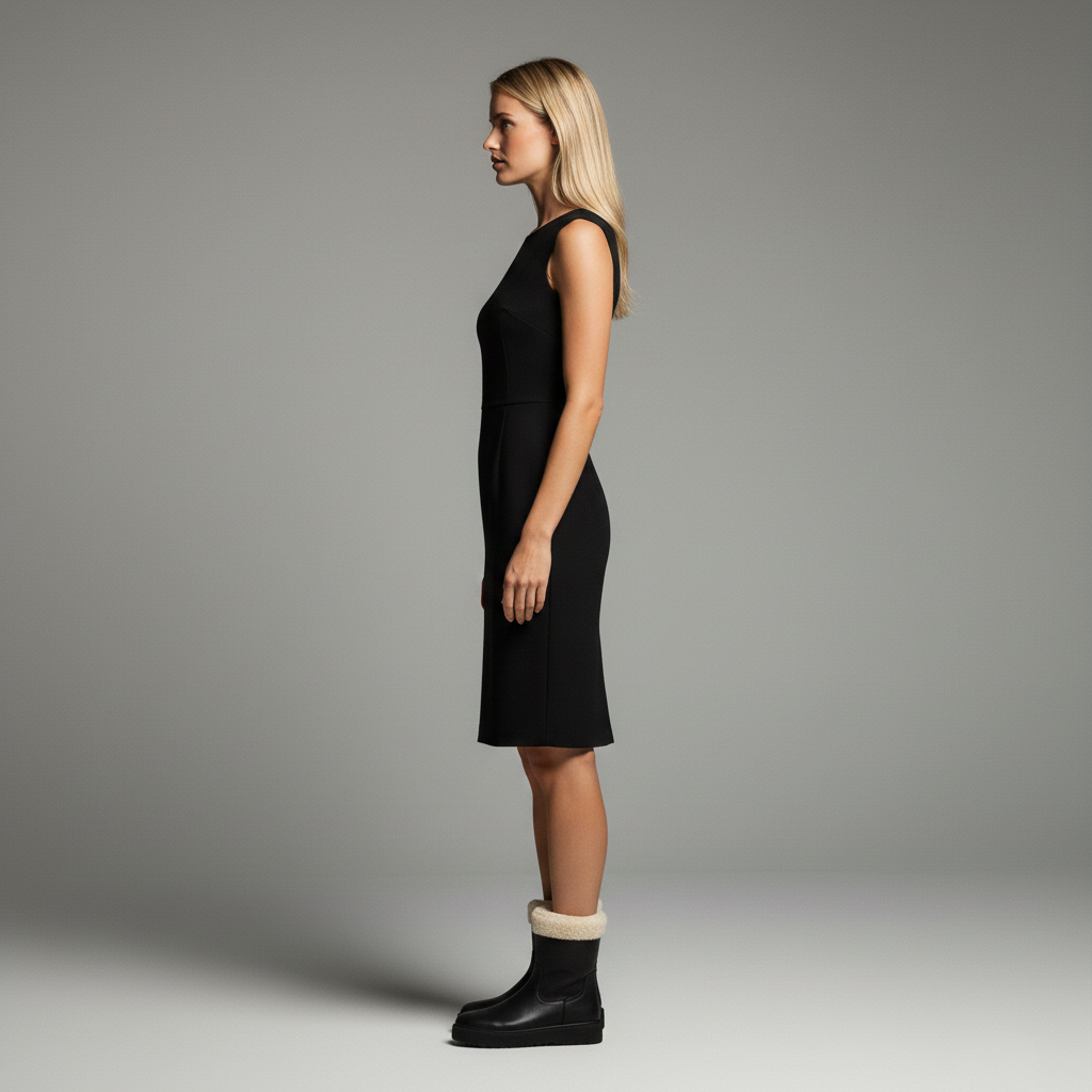 Women's low boots with down lining