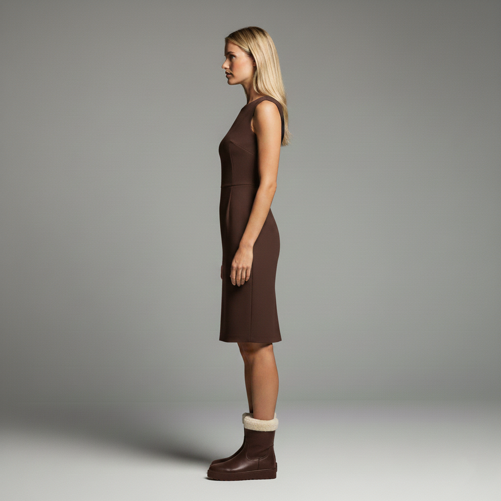 Women's low boots with down lining