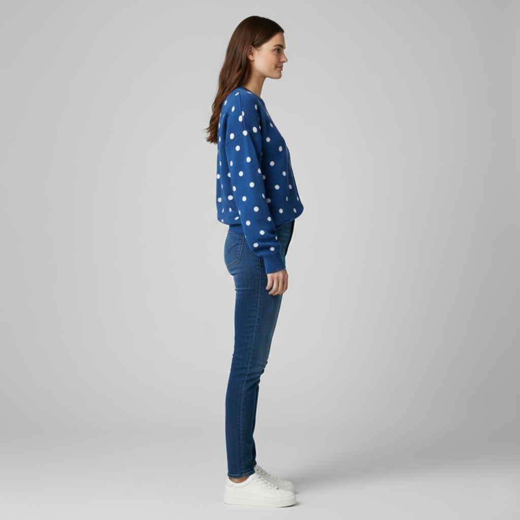 Women's sweater with polka dots