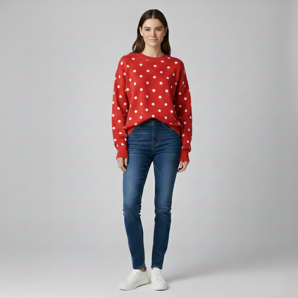 Women's sweater with polka dots