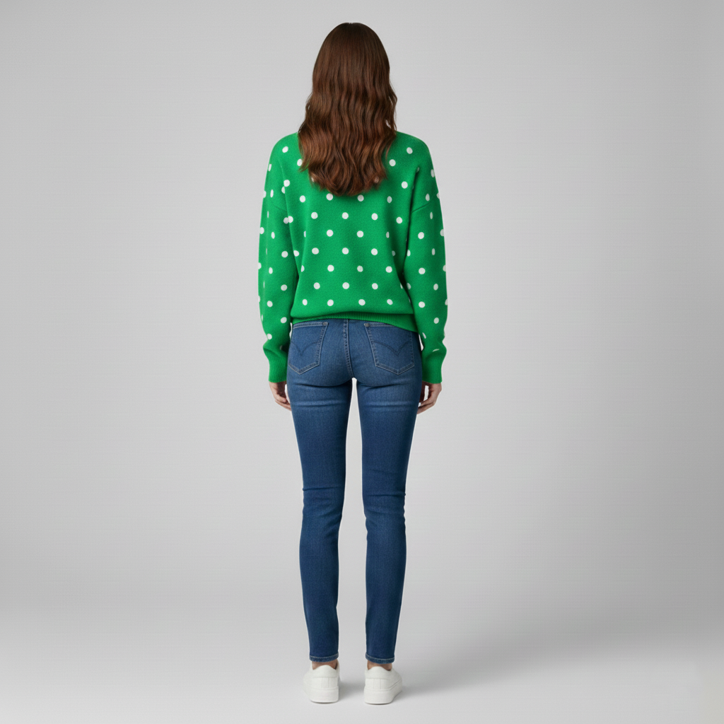 Women's sweater with polka dots