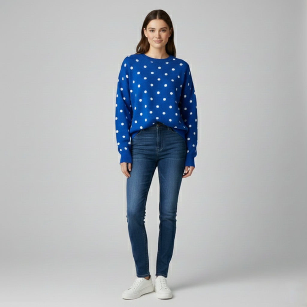 Women's sweater with polka dots