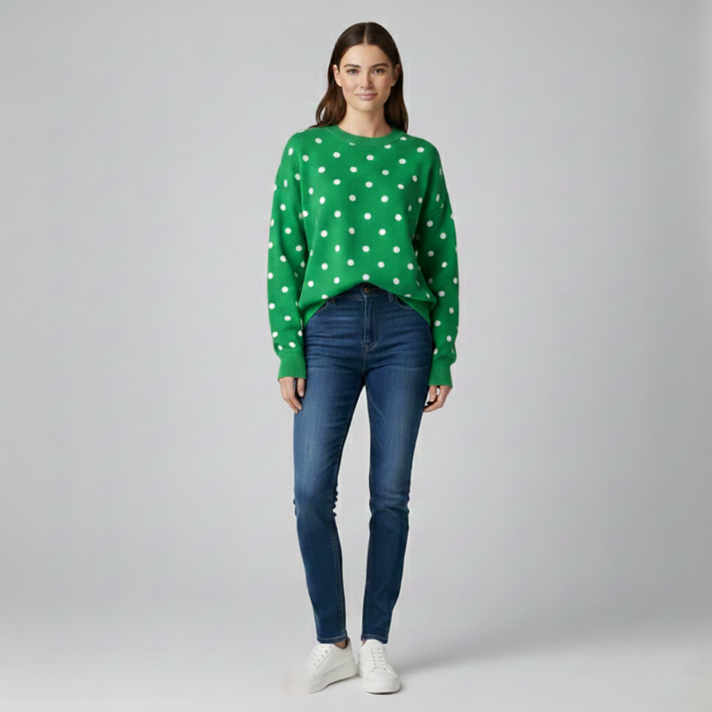 Women's sweater with polka dots