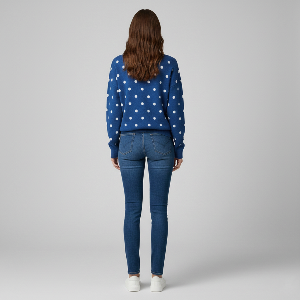 Women's sweater with polka dots
