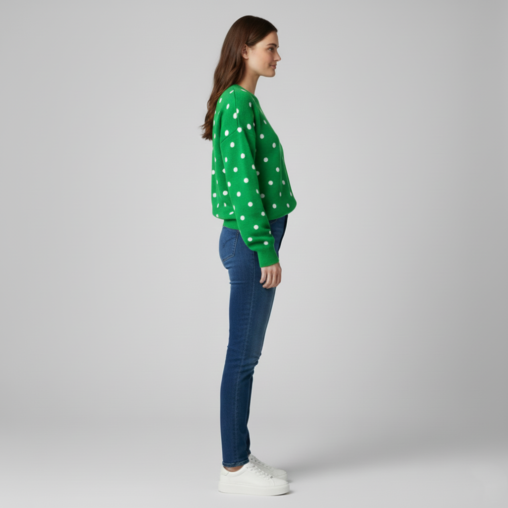 Women's sweater with polka dots