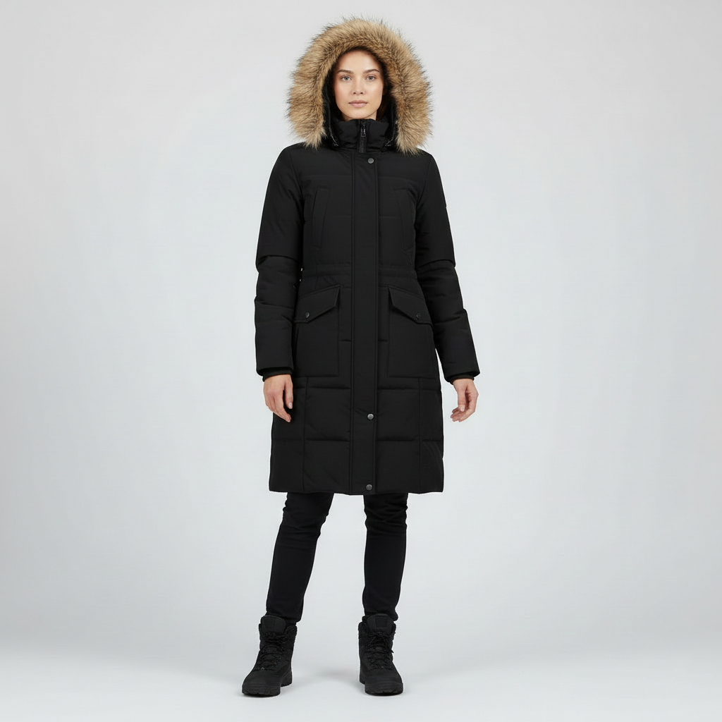 Women's warm winter coat with hood
